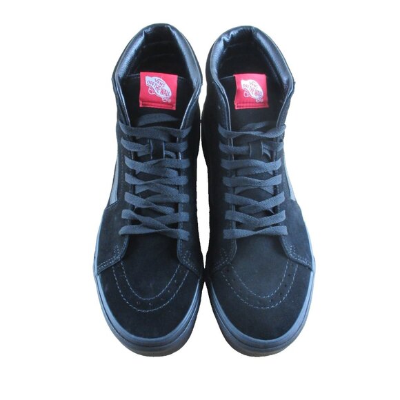 Vans Men's Sk8-Hi All Black Striped Classic Suede Skate shoes Sizes NIB - Picture 3 of 7